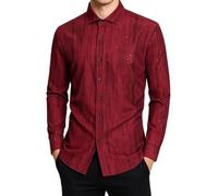 Camicia casual da uomo, a maniche lunghe, con sfumatura di colore | Camicia da spiaggia con colletto alto, casual, leggera, traspirante, da uomo, per le vacanze, per le attività all'aperto