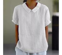 Camicia Casual Donna Polyester Leggera Estiva | Tessuto misto lino cotone, tocco morbido sulla , ideale per giornate calde, design traspirante