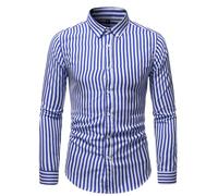 Camicia casual elegante a righe da uomo Camicia a maniche lunghe abbottonata Camicia elegante vestibilità regolare Camicie a righe Top abbottonati Camicie abbottonate slim fit a righe verticali