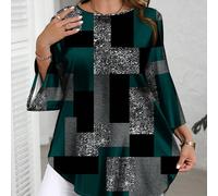 Camicia casual semplice con stampa a quadri su tutto il capo, taglia grande, adatta per la primavera e l'autunno 0XL,1XL,2XL,3XL,4XL,5XLBlocchi di colore,Macchia di colore,quadri,Colore unicoTessuto i