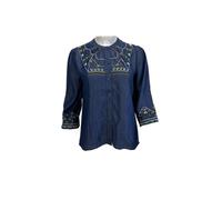 Camicia Catherine Malandrino Donna Tencel Blu Living On A Prairie Taglia S NWT