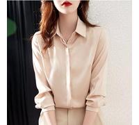 Camicia Champagne Elegante Manica Lunga Collo Classico Look Semplice CF51348