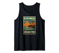 Camicia Chicago Pier Sunset Wheel Vintage sul lungolago Canotta