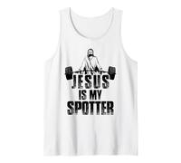 Camicia Christian divertente Gym Jesus Is My Spotter regalo Canotta