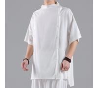 Camicia Cinese Da Uomo Tang Suit Con Colletto Mandarin Retro Hanfu Manica Corta