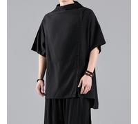 Camicia Cinese Da Uomo Tang Suit Con Colletto Mandarin Retro Hanfu Manica Corta