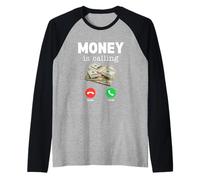 Camicia Classica Money Is Calling Funny Business Hustler Maglia con Maniche Raglan