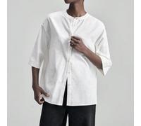 Camicia comoda e delicata sulla pelle, con vestibilità morbida, spalle cadenti e maniche a 3/4, con design plissettato sul davanti e sul retro. Stile casual e alla moda per vacanze, elegante per croci