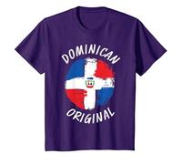 Camicia con Bandiera della Repubblica Dominicana Originale | Dominicana Maglietta, Bambini, Viola, 6 Anni