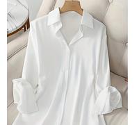 Camicia con bottoni davanti, maniche lunghe, corta dietro, adatta per uso quotidiano in tutte le stagioni 1XL,2XL,3XL,4XLColore unicoTessuto intrecciato