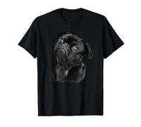 Camicia con carlino per cane, mamma, papà, divertente, carlino, nero Maglietta