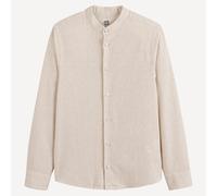 Camicia con colletto Mao, cotone/lino Beige 7 anni - 120 cm Tinta unita