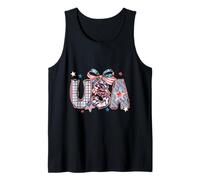 Camicia con fiocco bandiera USA 4 luglio a righe con grafica stelle americane Canotta