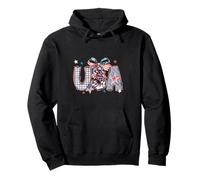 Camicia con fiocco bandiera USA 4 luglio a righe con grafica stelle americane Felpa con Cappuccio