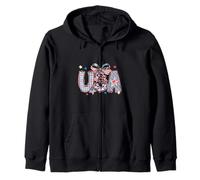 Camicia con fiocco bandiera USA 4 luglio a righe con grafica stelle americane Felpa con Cappuccio