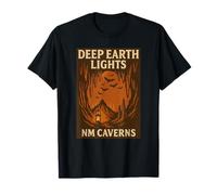 Camicia con luci della terra profonda retrò NM Caverns Bats Carlsbad Maglietta