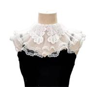 Camicia con mezzo colletto e colletto staccabile, Colletto falso in pizzo bianco 40-60 cm