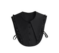 Camicia con mezzo colletto e colletto staccabile, Colletto finto da donna con fiocchi di pizzo, scialle staccabile, mini mantella multicolore(02)