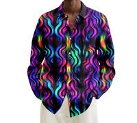 Camicia con Paillettes Stile Discoteca Anni '70, a Maniche Lunga per Uomo Party Fashion Camicia in Paillettes da Uomo, Disco Fever, Stampa Animalier, Camicia da Uomocotone Camicia Camicia Uomo