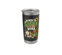 Camicia con pollice verde Born to Garden Forced to Work Bicchiere termico in acciaio inox doppia parete