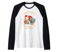 Camicia con Scheletro Morto Stanco Divertente Scherzo Natalizio Maglia con Maniche Raglan