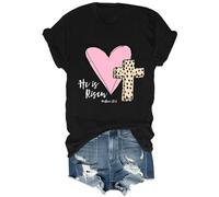 Camicia con scritta in lingua inglese "He is Risen Bible Verse", vintage, cristiana, pasquale, versi, croce, Gesù, camicia unisex, Nero , S