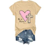 Camicia con scritta in lingua inglese "He is Risen Bible Verse", vintage, cristiana, pasquale, versi, croce, Gesù, camicia unisex, cachi, XXL