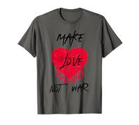 Camicia con scritta "Make Love Not War Shirt", con scritta "Make Love Not War" (lingua italiana non garantita) Maglietta