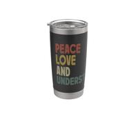 Camicia con scritta "Peace Love And Understanding", stile retrò Bicchiere termico in acciaio inox doppia parete