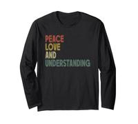 Camicia con Scritta Peace Love And Understanding, Stile retrò Maglia a Manica