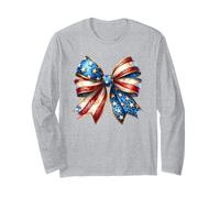 Camicia Coquette Bow con bandiera degli Stati Uniti, graziosa grafica americana del 4 luglio Maglia a Manica