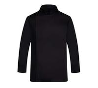 Camicia Coreana Uomo,Giacca da cuoco Unisex Abbigliamento da cuoco Hotel con maniche lunghe e bottoni rossi a contrasto Giacca da cuoco per uomo e donna