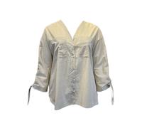 Camicia Cotone Beige Bardana Con Bottoni NWT Di Marina Rinaldi Per Donna