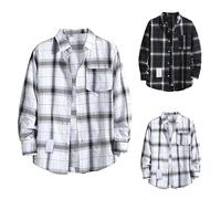 Camicia country western da uomo a quadri a maniche lunghe con colletto abbottonato camicia a quadri leggera camicia formale ideale per attività all'aperto casual resistenti alle pieghe spesse a quadri