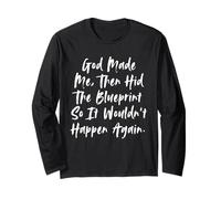 Camicia cristiana con scritta "After God Made Me He Say" Maglia a Manica