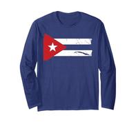 Camicia Cuba Bandiera Cuba Ispanica Patrimonio Mese Grafica Blu Maglia a Manica