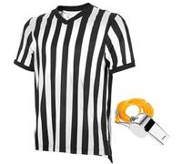 Camicia da arbitro da uomo, magliette da arbitro con fischietto da arbitro, maglia da uomo per costume da arbitro, uniforme da arbitro di calcio da basket Allenatori di articoli sportivi, costume da a