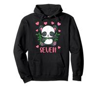 Camicia da bambina con panda di 7 anni, per compleanno Felpa con Cappuccio