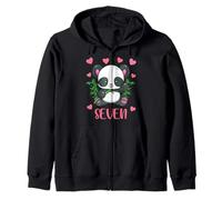 Camicia da bambina con panda di 7 anni, per compleanno Felpa con Cappuccio