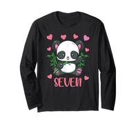 Camicia da bambina con panda di 7 anni, per compleanno Maglia a Manica