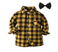 Camicia da Bambino a Maniche Lunghe Autunno-Primavera con, Top, Cappotto, Capispalla, Vestiti, a Quadri Maglia Sportiva Ragazzo