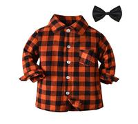 Camicia da Bambino a Maniche Lunghe Autunno-Primavera con, Top, Cappotto, Capispalla, Vestiti, a Quadri Maglia Sportiva Ragazzo
