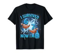 Camicia da Bambino I Survived 6 7 Now I'm 8 Birthday 8° Compleanno Maglietta