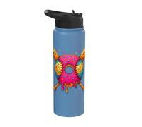 Camicia da baseball con glassa rosa e spruzzi Stainless Steel Insulated Water Bottle