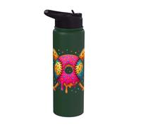 Camicia da baseball con glassa rosa e spruzzi Stainless Steel Insulated Water Bottle