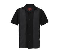 Camicia Da Bowling Retro Casual A Maniche Corte Con Bottone Due Toni Per Uomo