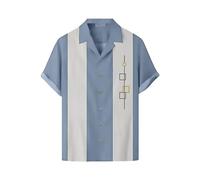 Camicia da bowling vintage da uomo anni '50 retrò stile rockabilly camicie a maniche corte button down musica camicie hawaiane camicia da bowling stampa retrò camicie hawaiane a maniche corte camicia