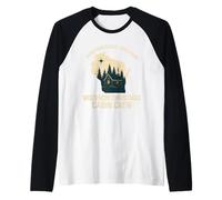 Camicia da Cabina Northwoods Wisconsin con Grafica della Foresta di Natale Maglia con Maniche Raglan