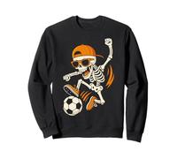 Camicia da Calcio Divertente con Scheletro di Halloween per Ragazzi Felpa