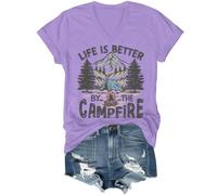Camicia da campeggio da donna Life is Better by The Campfire, Life is Better by The Campfire, Viola-v, 3XL